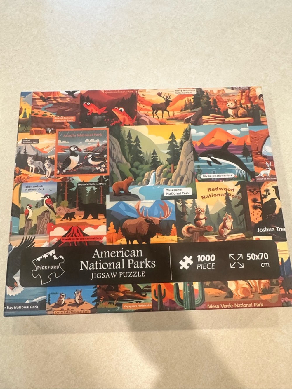 American National Parks 1000-Piece Jigsaw Puzzle - Colorful Illustration